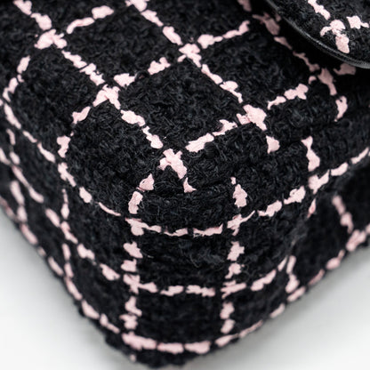 Chanel 23K Flower Bomb Mini Rectangular Flap Bag Tweed Black/Pink L (Microchip)