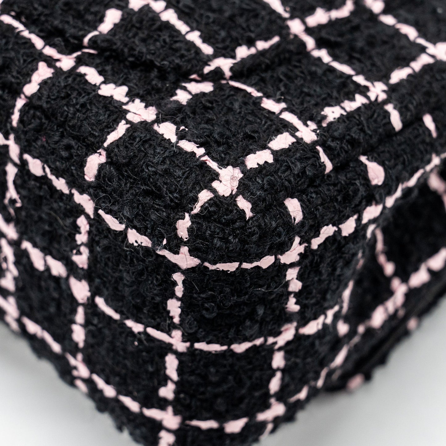 Chanel 23K Flower Bomb Mini Rectangular Flap Bag Tweed Black/Pink L (Microchip)