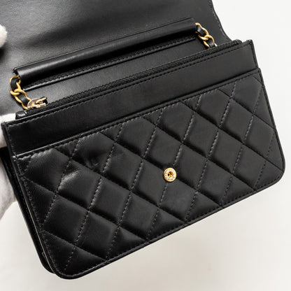 Chanel Boy Wallet on Chain Lambskin Black