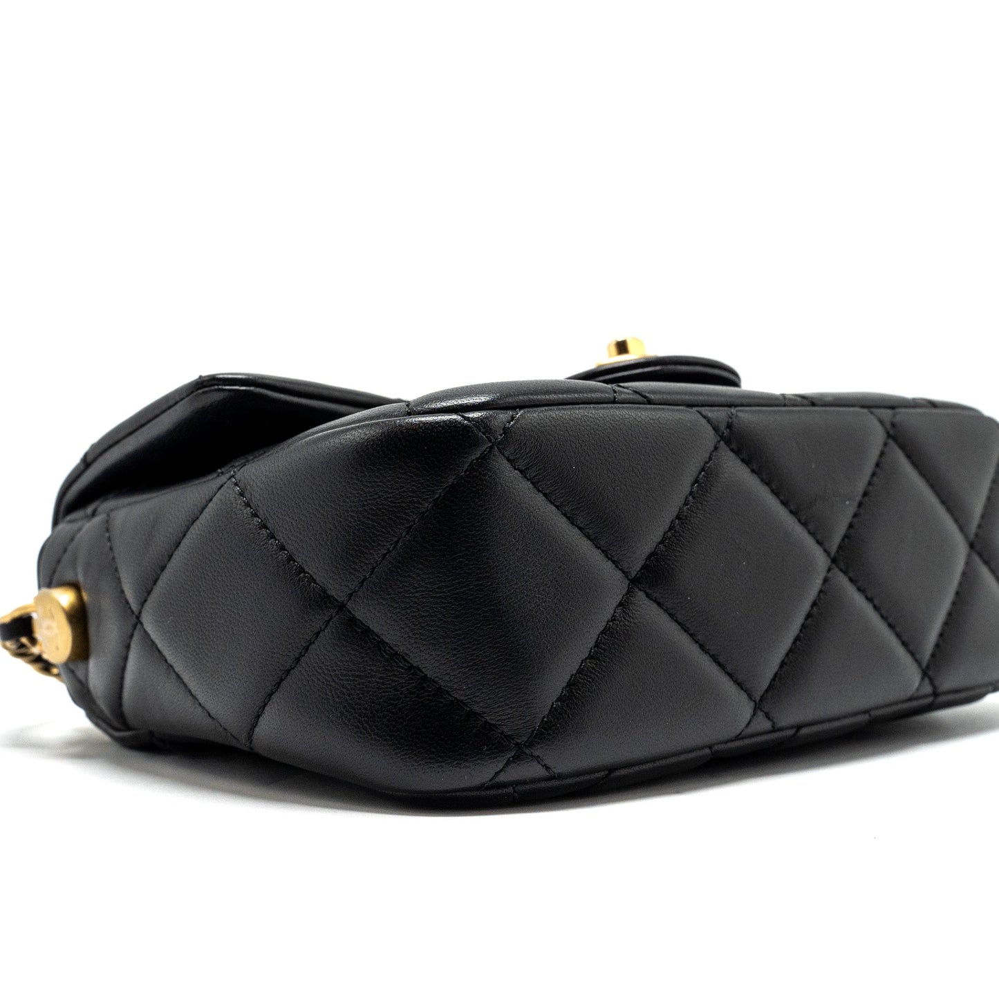 Chanel My Perfect Mini Flap Bag with Pearl Chain Lambskin Black  (Microchip)