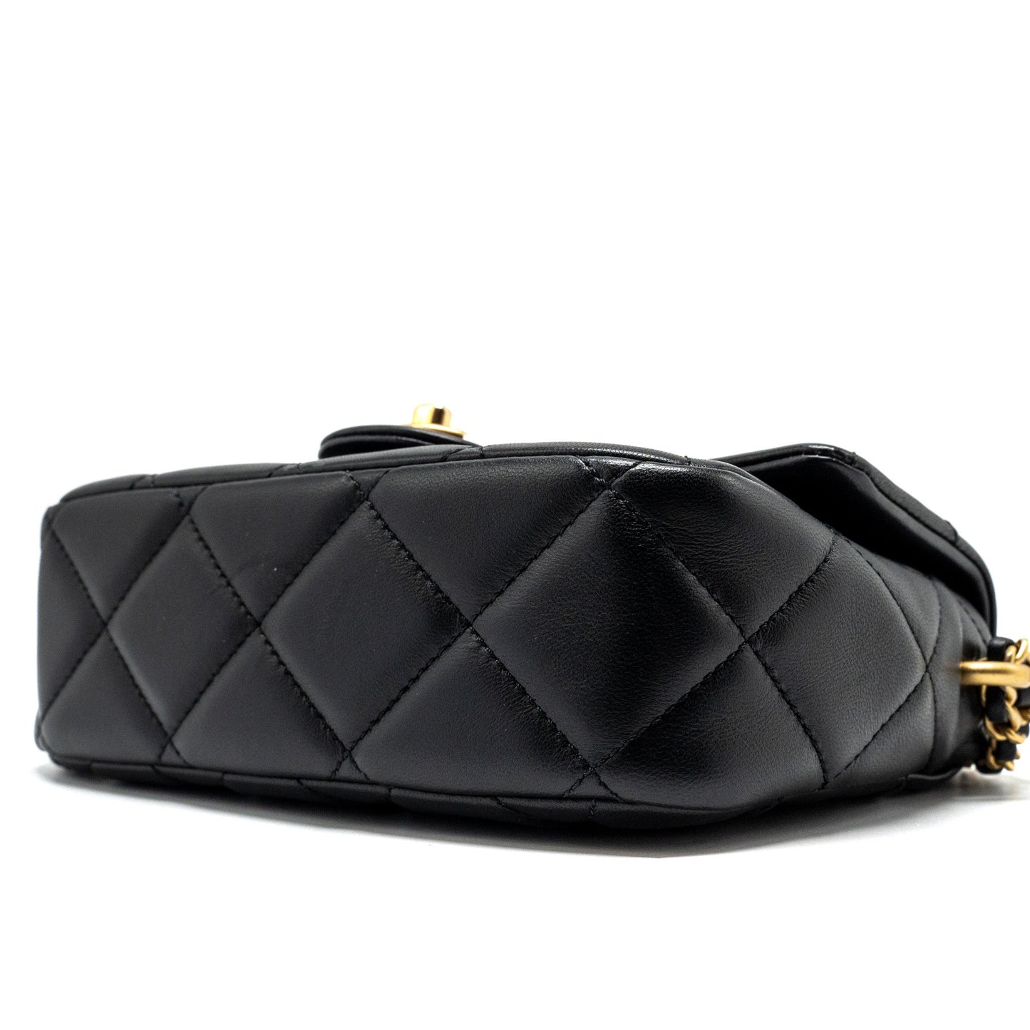 Chanel My Perfect Mini Flap Bag with Pearl Chain Lambskin Black  (Microchip)
