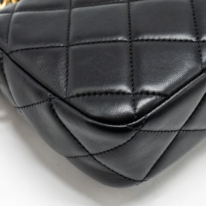 Chanel My Perfect Mini Flap Bag with Pearl Chain Lambskin Black  (Microchip)
