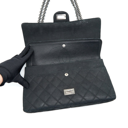 CHANEL 2.55 226 REISSUE BAG IN CAVIAR BLACK