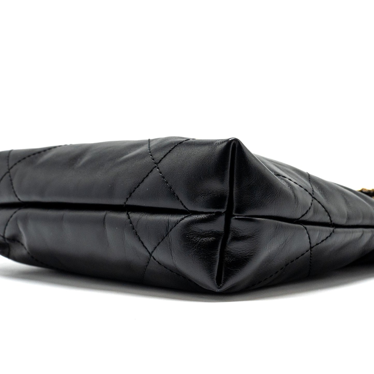 Chanel Mini 22 Bag Shiny Calfskin BLACK  (Microchip)