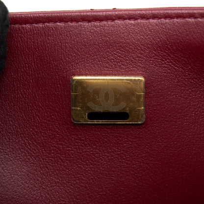 Chanel 22A Mini Square Flap Bag Lambskin Burgundy L (Microchip)