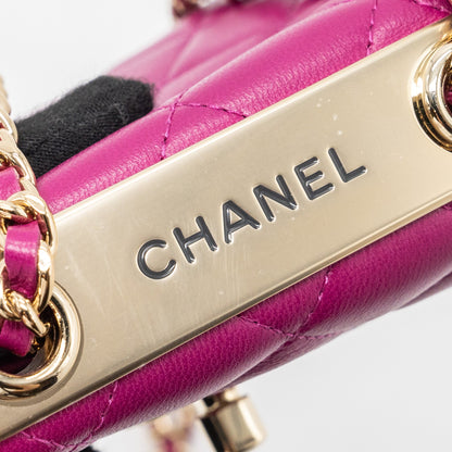 Chanel Mini Trendy CC Clutch Lambskin Pink L