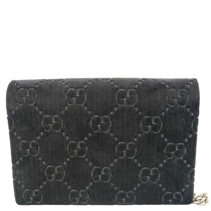 GUCCI Dionysus Mini GG Monogram Velvet Crossbody Bag Black 401231