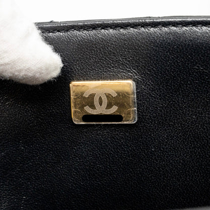 Chanel 24c Detail Top Handle Flap Bag Lambskin Black