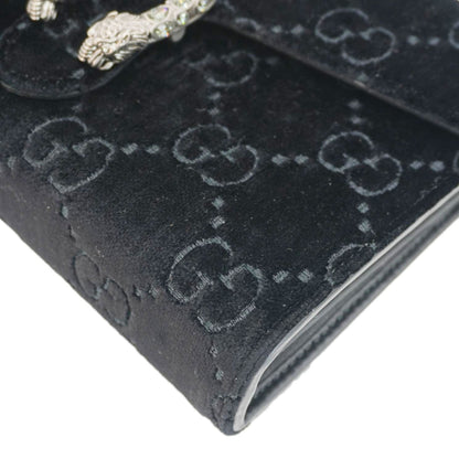 GUCCI Dionysus Mini GG Monogram Velvet Crossbody Bag Black 401231