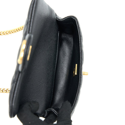 Chanel 23P Mini Coco Love Flap Bag Caviar Black  (Microchip)