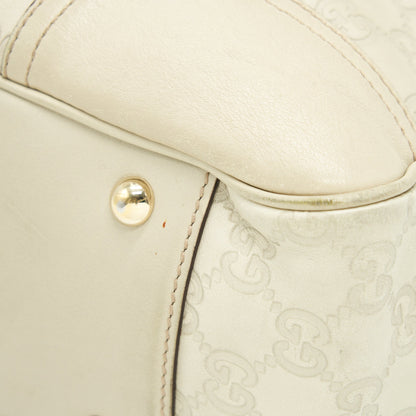 Gucci Monogram Leather Shopping Tote Bag Creamy Beige