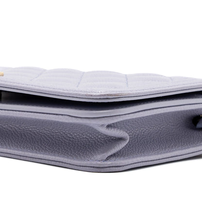 Chanel boy wallet on chain caviar lialic / light purple L (microchip)