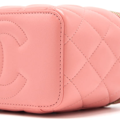 Chanel 22A Top Handle Long Vanity Case Lambskin Pink L (Microchip)