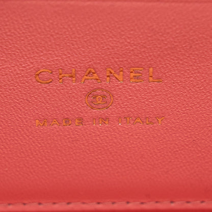 Chanel 22A Top Handle Long Vanity Case Lambskin Pink L (Microchip)