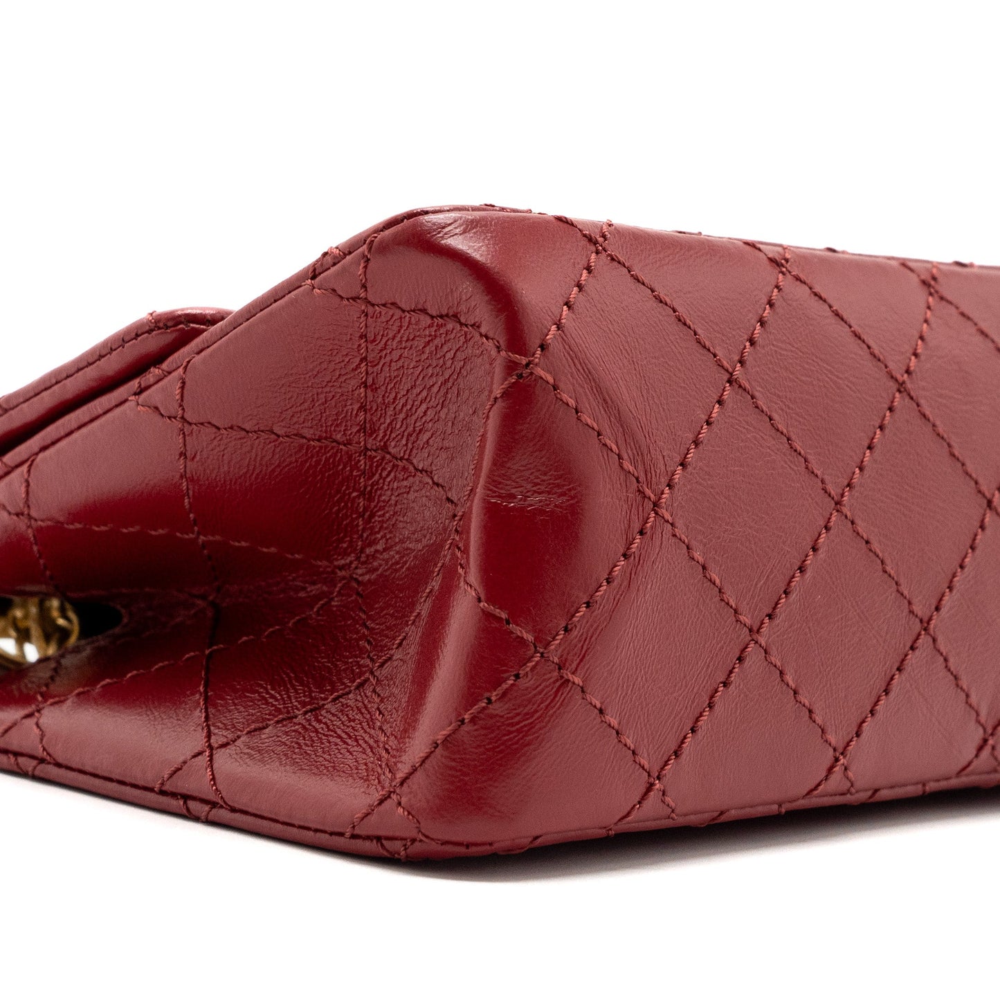 Chanel mini 2.55 reissue flap bag aged calfskin red