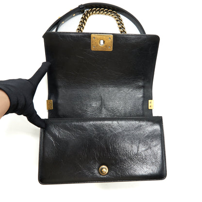Chanel Medium Boy Bag Calfskin Black