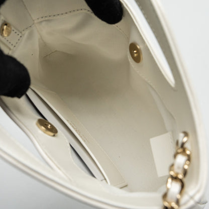 Chanel Mini 31 Clutch with Chain Shiny Calfskin White L (Microchip)