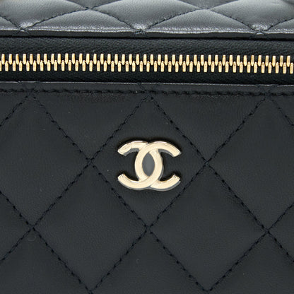 Chanel 23C Pearl Crush Long Vanity Lambskin Black L (Microchip)
