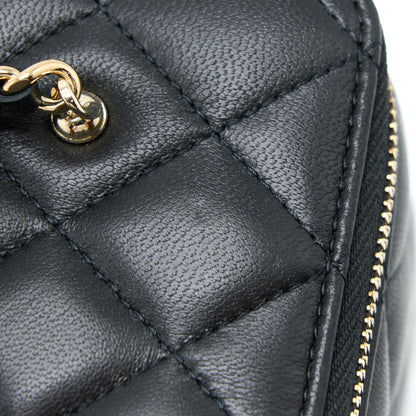 Chanel 23C Pearl Crush Long Vanity Lambskin Black L (Microchip)