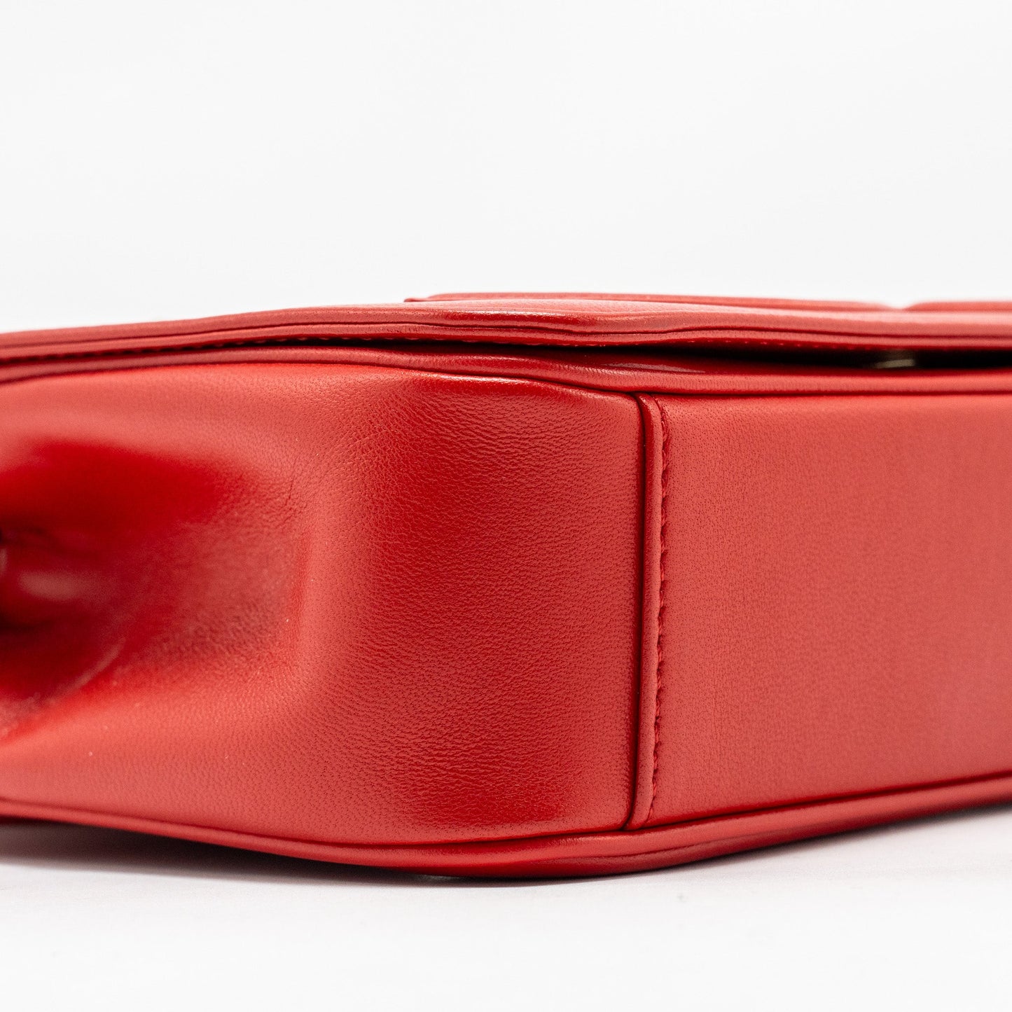 Chanel Mania Flap Bag Lambskin Red L