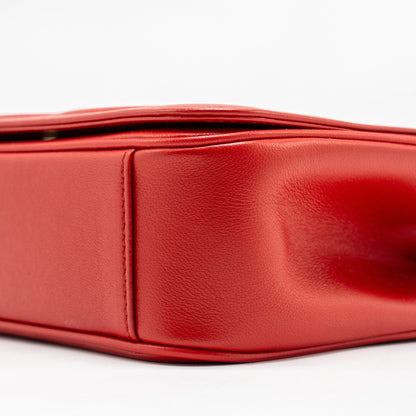 Chanel Mania Flap Bag Lambskin Red L