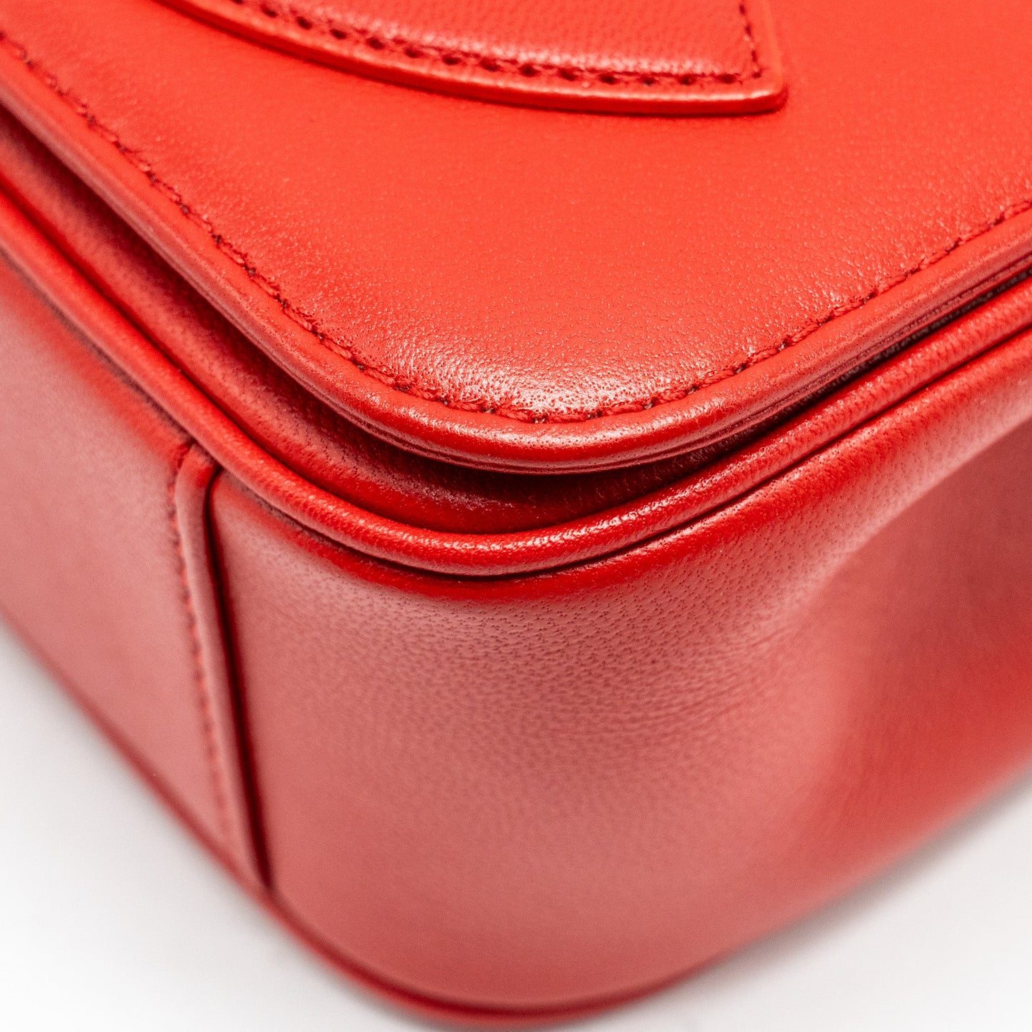 Chanel Mania Flap Bag Lambskin Red L