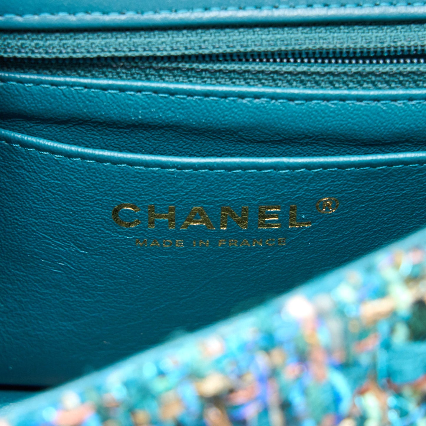 Chanel Mini Rectangular Flap Bag Tweed Multicolor Green L