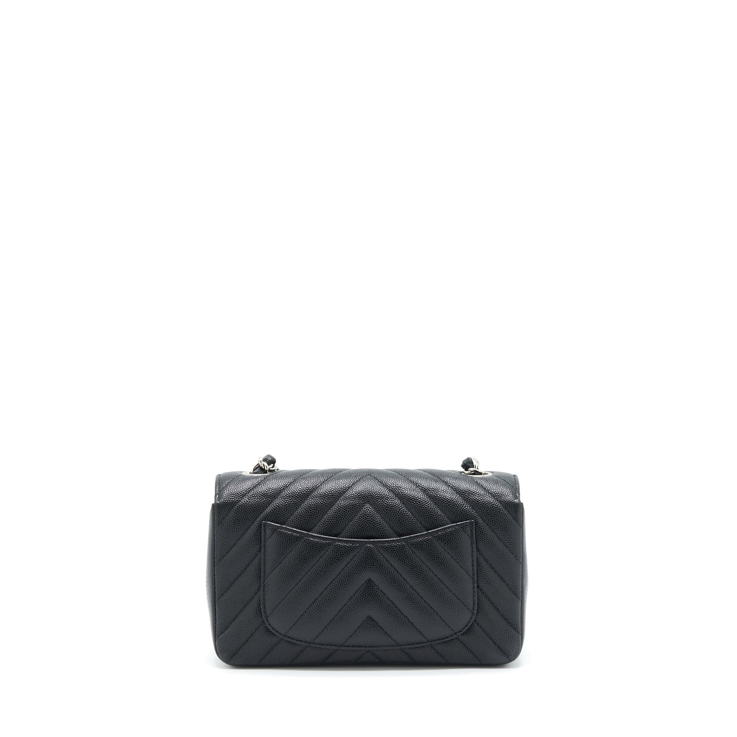 Chanel Chevron Mini Rectangular Flap Bag Caviar Black