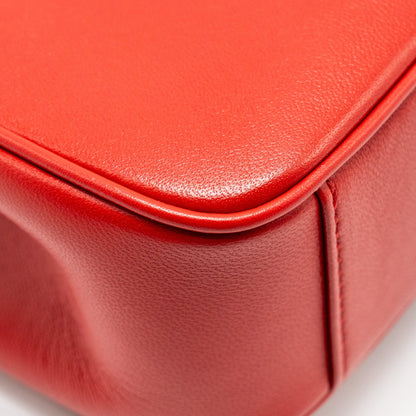 Chanel Mania Flap Bag Lambskin Red L