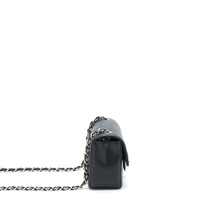 Chanel Chevron Mini Rectangular Flap Bag Caviar Black
