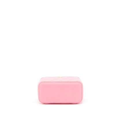 Chanel 22S Pearl Crush Long Vanity With Chain Lambskin Pink
