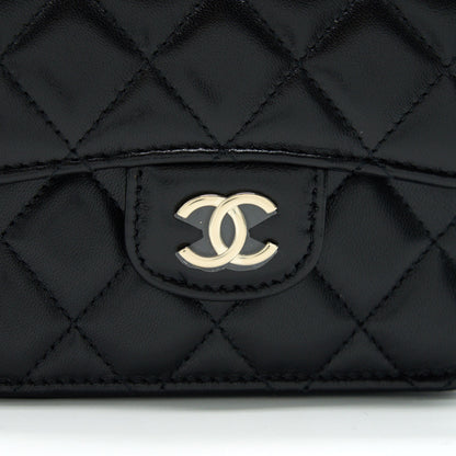 Chanel 21K Flap Coin Purse With Chain Black L