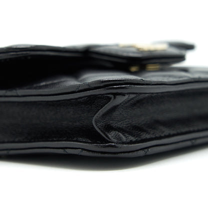 Chanel 21K Flap Coin Purse With Chain Black L