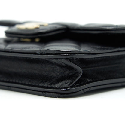 Chanel 21K Flap Coin Purse With Chain Black L