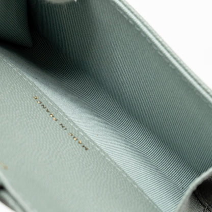 Chanel Classic Flap Card Holder Caviar Light Green L(Microchip)