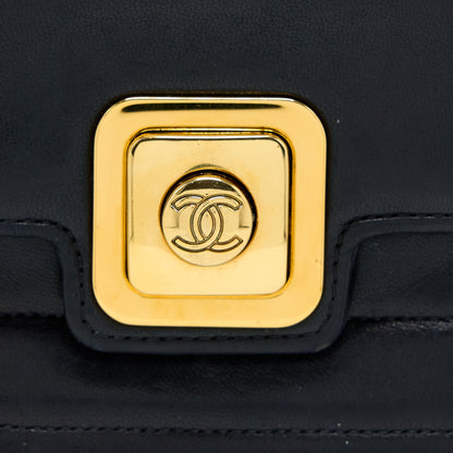 Chanel Vintage Kelly Flap Bag Lambskin Black