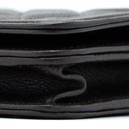 Chanel Boy Wallet On Chain Grained Calfskin Brown L (Microchip)