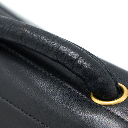Chanel Vintage Kelly Flap Bag Lambskin Black