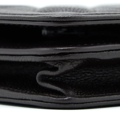 Chanel Boy Wallet On Chain Grained Calfskin Brown L (Microchip)