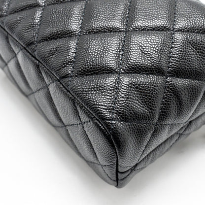 Chanel 25C Quilted Hobo Bag Caviar Black L (Microchip)