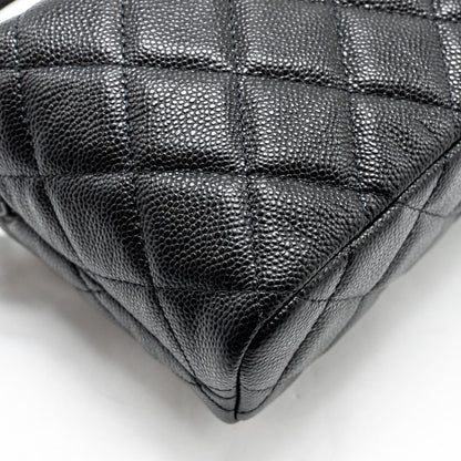 Chanel 25C Quilted Hobo Bag Caviar Black L (Microchip)