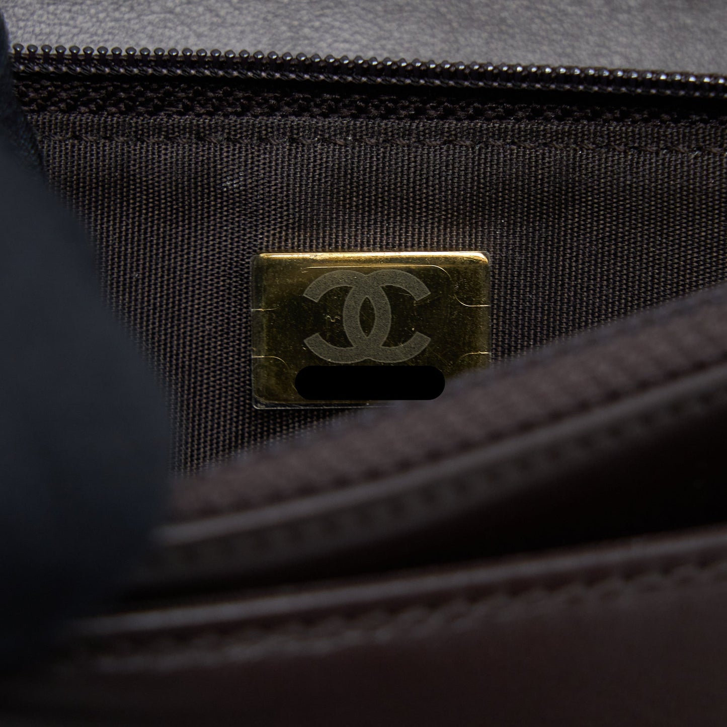 Chanel Boy Wallet On Chain Grained Calfskin Brown L (Microchip)