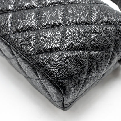 Chanel 25C Quilted Hobo Bag Caviar Black L (Microchip)