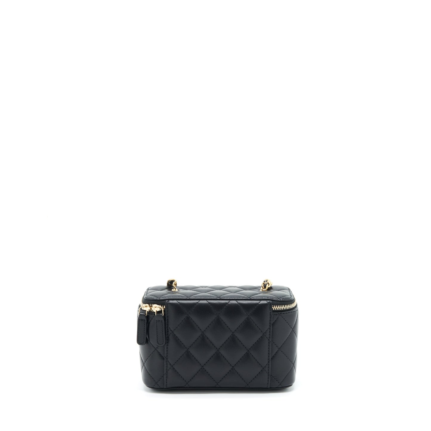 Chanel 22S Pearl Crush Long Vanity With Chain Lambskin Black
