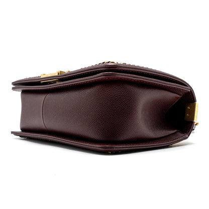 Chanel Medium Boy Bag Limited Edition Caviar Burgundy (microchip)