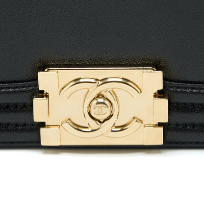Chanel Mini Boy Bag Calfskin Black L (Microchip)