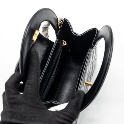 Chanel Mini Kelly Shopping Tote Bag Calfskin Black  (Microchip)