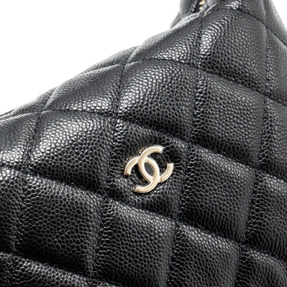 Chanel 25C Quilted Hobo Bag Caviar Black L (Microchip)