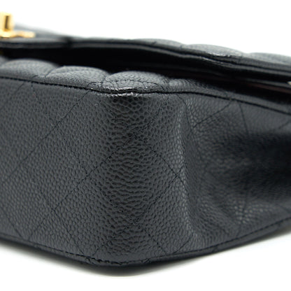 CHANEL MEDIUM CLASSIC DOUBLE FLAP BAG CAVIAR BLACK