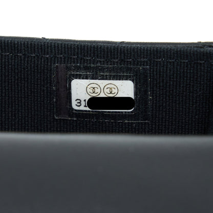 Chanel Mini Top Handle Flap Bag Lambskin Black L